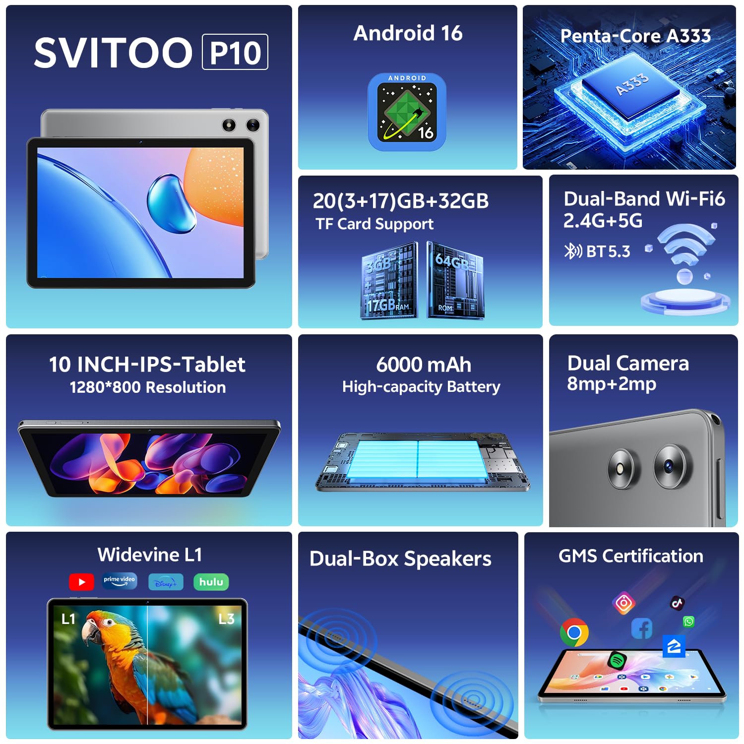Amazon.co.jp: SVITOO Android タブレット 10インチ、グリーン 1